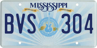 MS license plate BVS304