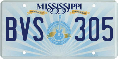 MS license plate BVS305