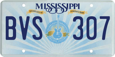 MS license plate BVS307