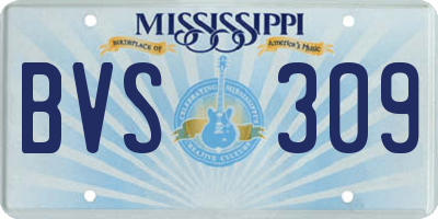 MS license plate BVS309