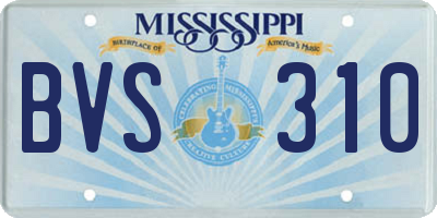 MS license plate BVS310