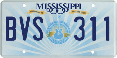 MS license plate BVS311