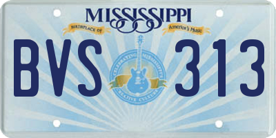 MS license plate BVS313