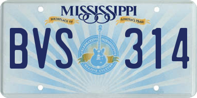MS license plate BVS314