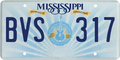 MS license plate BVS317