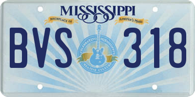 MS license plate BVS318