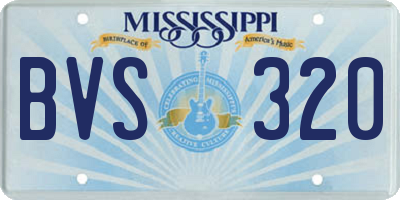 MS license plate BVS320