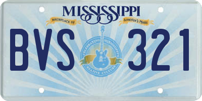 MS license plate BVS321
