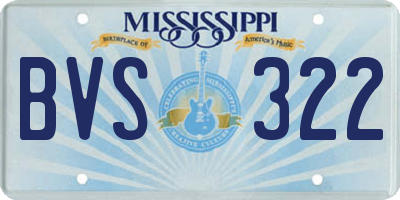 MS license plate BVS322