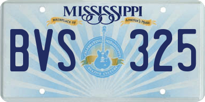 MS license plate BVS325