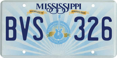 MS license plate BVS326