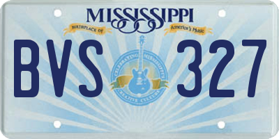 MS license plate BVS327