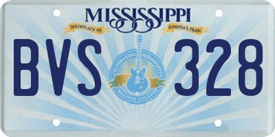 MS license plate BVS328