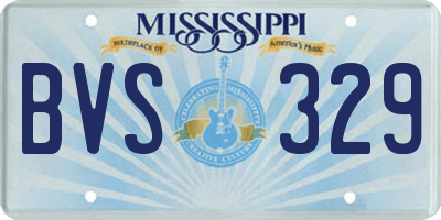 MS license plate BVS329