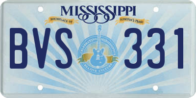 MS license plate BVS331