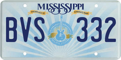 MS license plate BVS332