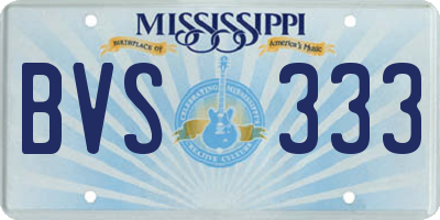 MS license plate BVS333