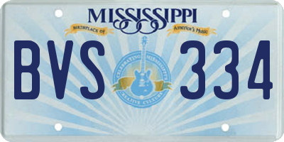 MS license plate BVS334