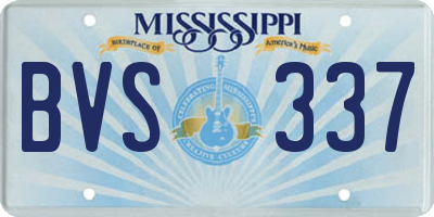 MS license plate BVS337