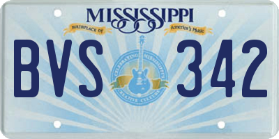 MS license plate BVS342