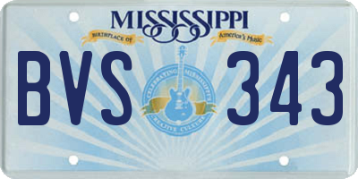 MS license plate BVS343