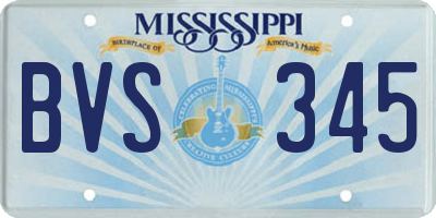 MS license plate BVS345