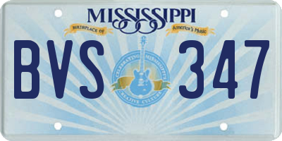MS license plate BVS347