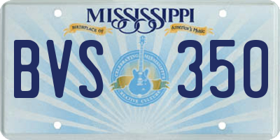 MS license plate BVS350