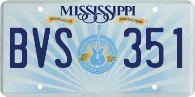 MS license plate BVS351