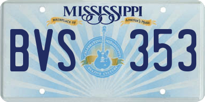 MS license plate BVS353