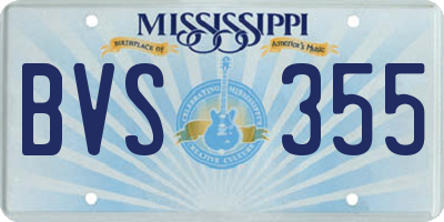 MS license plate BVS355