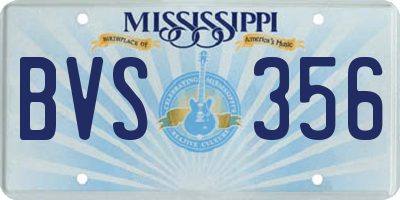MS license plate BVS356