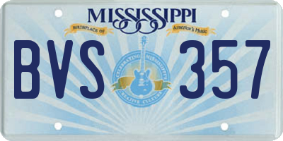 MS license plate BVS357