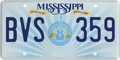 MS license plate BVS359