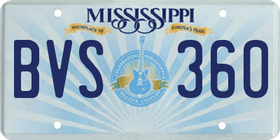 MS license plate BVS360