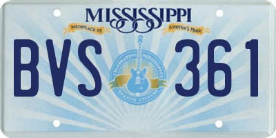 MS license plate BVS361
