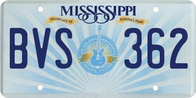 MS license plate BVS362