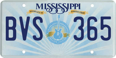 MS license plate BVS365