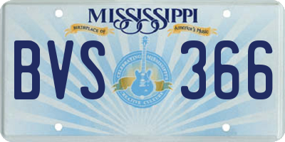 MS license plate BVS366