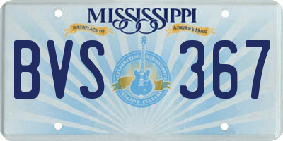 MS license plate BVS367