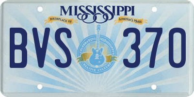 MS license plate BVS370