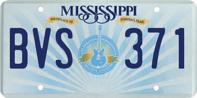 MS license plate BVS371
