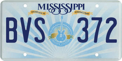 MS license plate BVS372