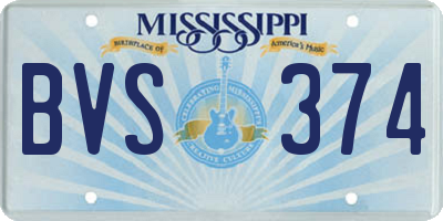MS license plate BVS374