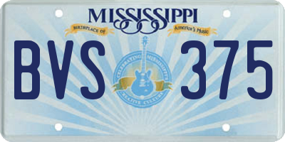 MS license plate BVS375