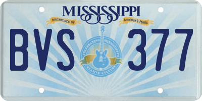 MS license plate BVS377