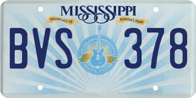 MS license plate BVS378
