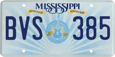 MS license plate BVS385