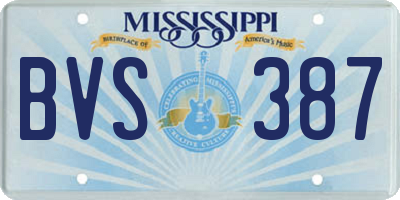 MS license plate BVS387
