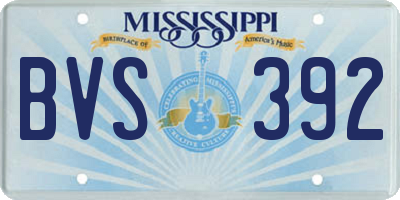 MS license plate BVS392